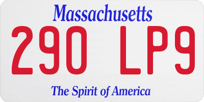 MA license plate 290LP9