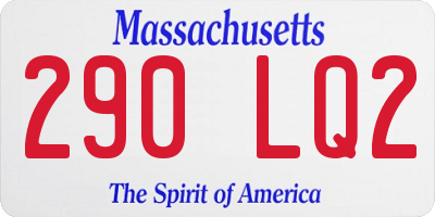 MA license plate 290LQ2