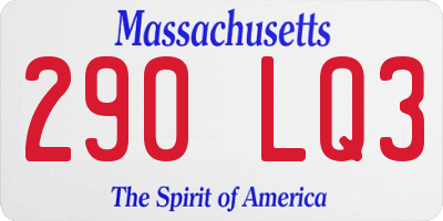 MA license plate 290LQ3