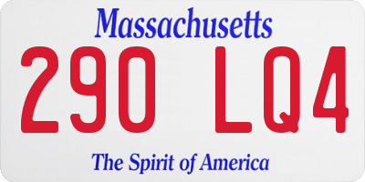 MA license plate 290LQ4