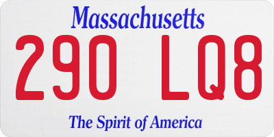 MA license plate 290LQ8