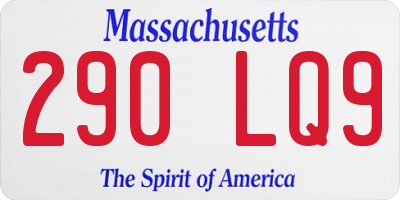 MA license plate 290LQ9