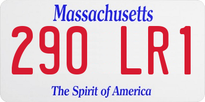 MA license plate 290LR1