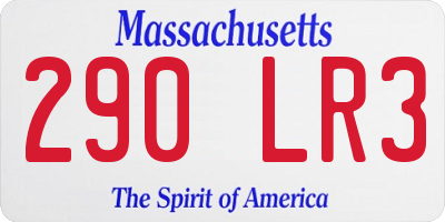 MA license plate 290LR3
