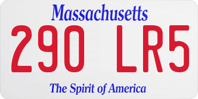 MA license plate 290LR5