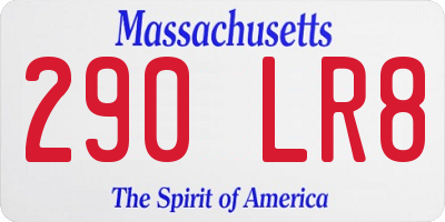 MA license plate 290LR8