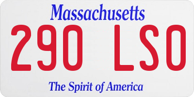 MA license plate 290LS0