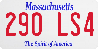 MA license plate 290LS4