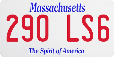 MA license plate 290LS6