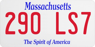 MA license plate 290LS7
