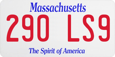 MA license plate 290LS9