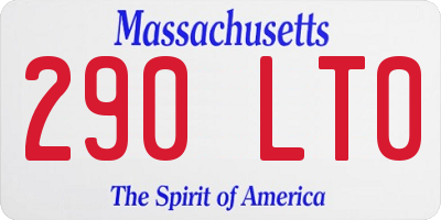 MA license plate 290LT0