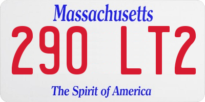 MA license plate 290LT2