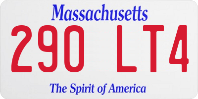 MA license plate 290LT4