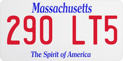 MA license plate 290LT5