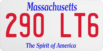 MA license plate 290LT6