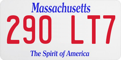 MA license plate 290LT7