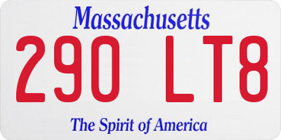 MA license plate 290LT8