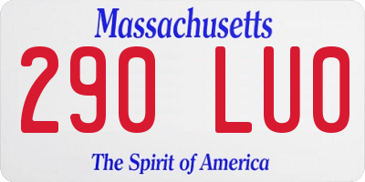 MA license plate 290LU0