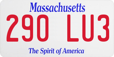 MA license plate 290LU3