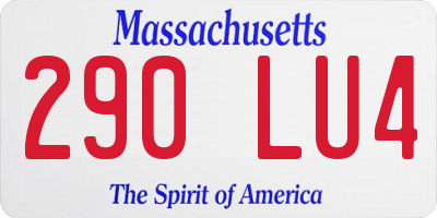 MA license plate 290LU4