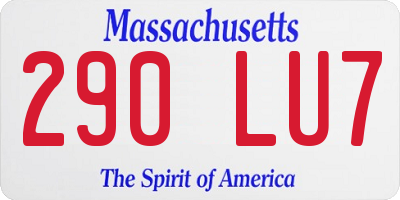 MA license plate 290LU7