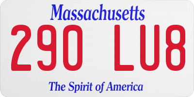 MA license plate 290LU8