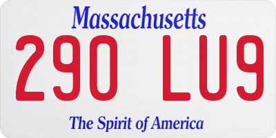 MA license plate 290LU9