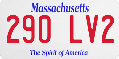 MA license plate 290LV2