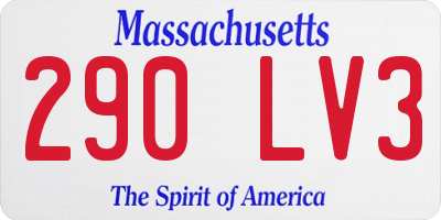 MA license plate 290LV3