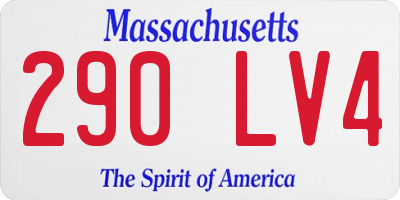 MA license plate 290LV4