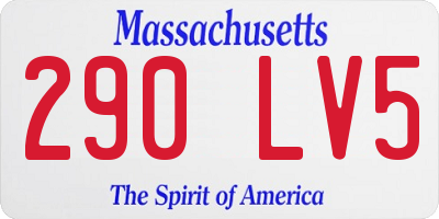 MA license plate 290LV5
