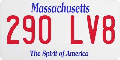 MA license plate 290LV8