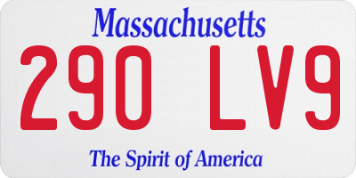 MA license plate 290LV9