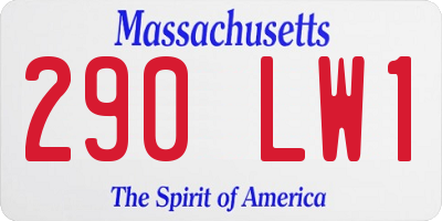 MA license plate 290LW1