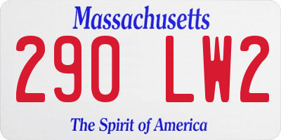 MA license plate 290LW2