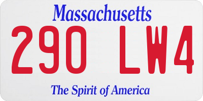 MA license plate 290LW4