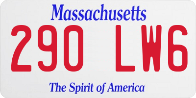 MA license plate 290LW6