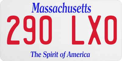 MA license plate 290LX0