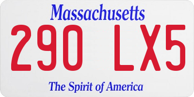 MA license plate 290LX5