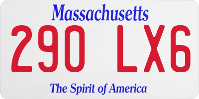 MA license plate 290LX6
