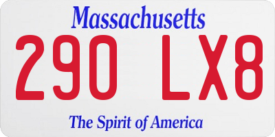 MA license plate 290LX8