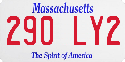 MA license plate 290LY2