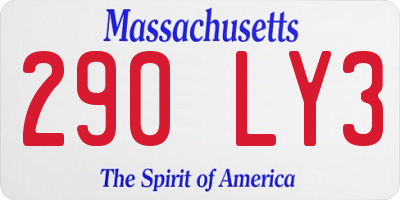 MA license plate 290LY3