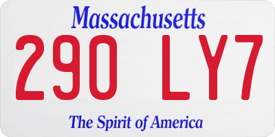 MA license plate 290LY7