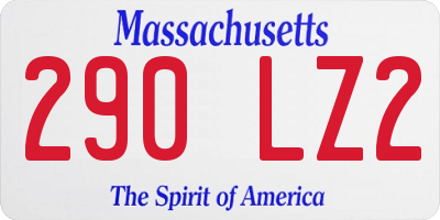 MA license plate 290LZ2