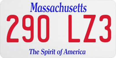 MA license plate 290LZ3