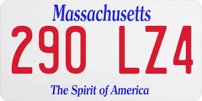 MA license plate 290LZ4