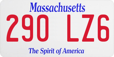 MA license plate 290LZ6
