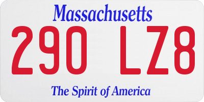 MA license plate 290LZ8